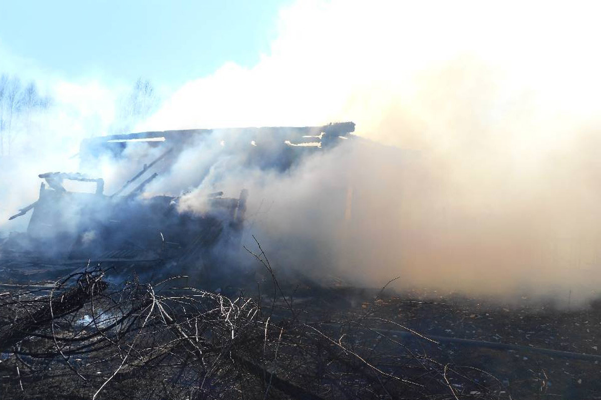 Пожар в деревне Лысая Горка.