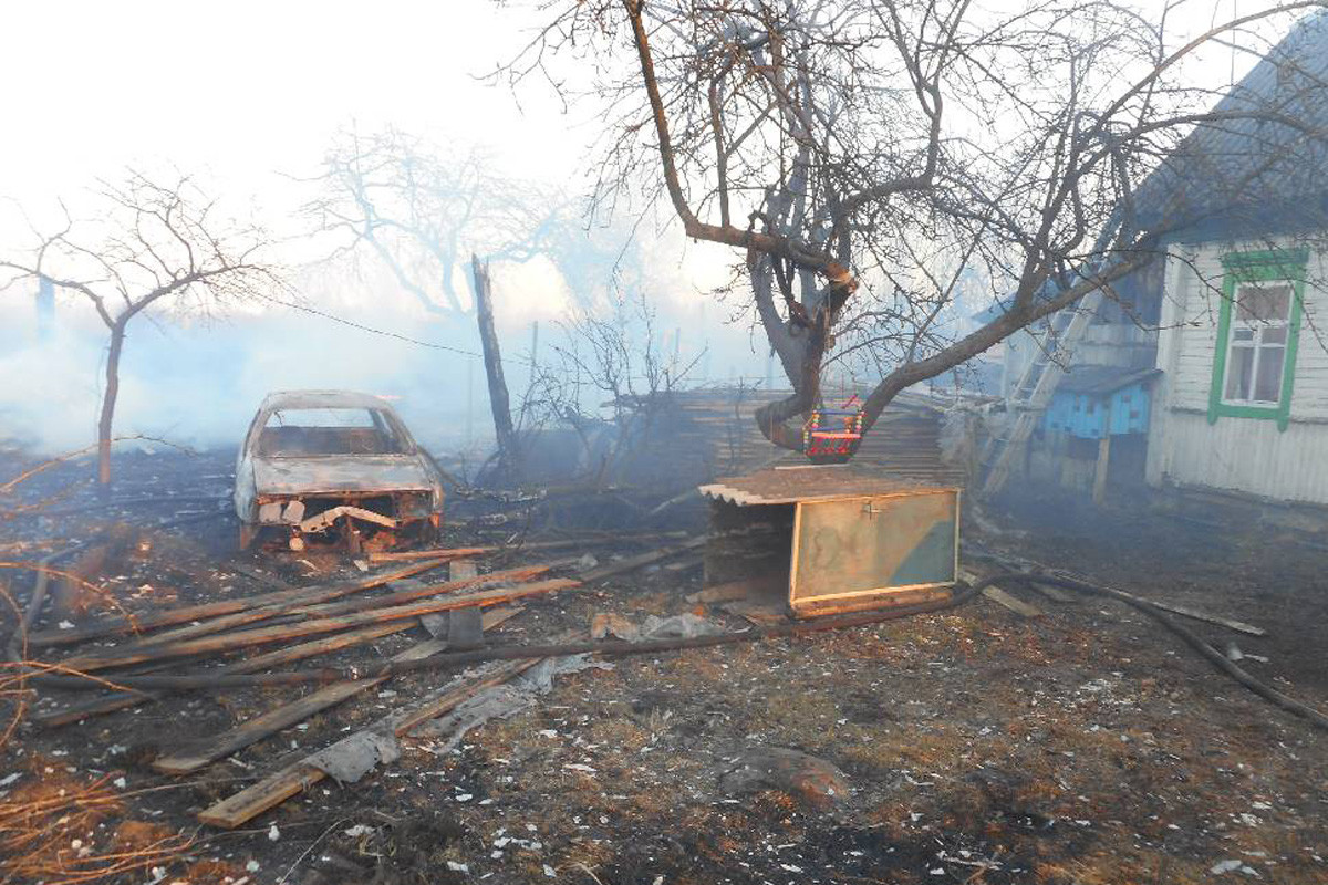 Пожар в деревне Орехово.