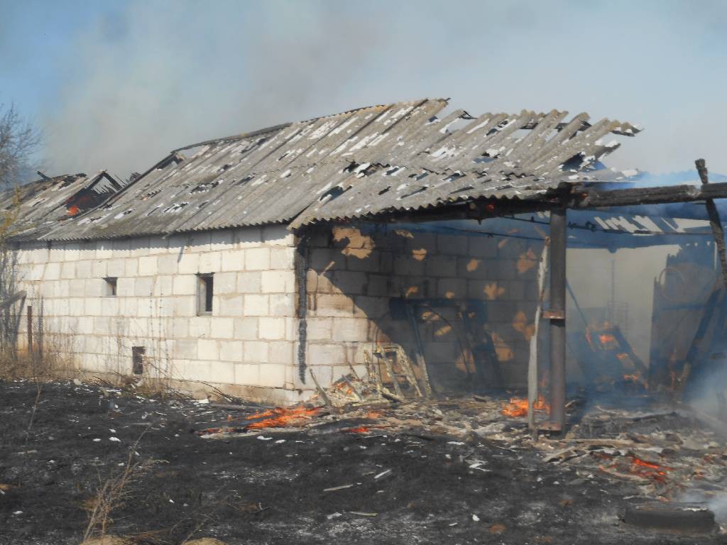 Пожар в деревне Слобода.