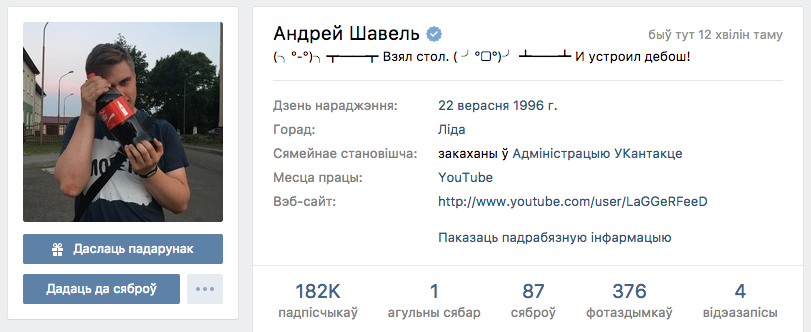 Топ-10 самых популярных белорусов во «ВКонтакте»