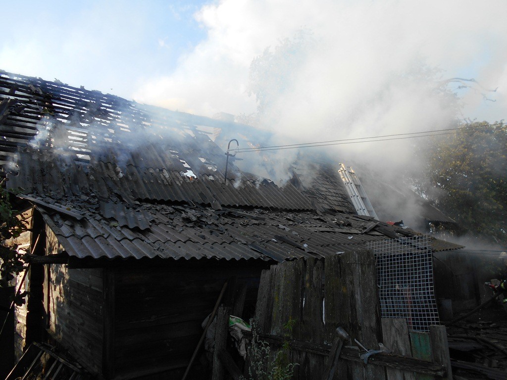 Пожар в деревне Бирча