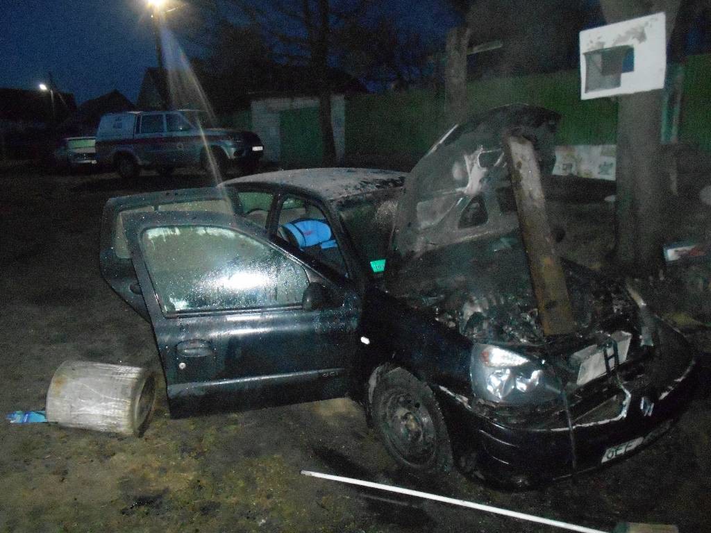 В Бобруйске на Береговой горел автомобиль
