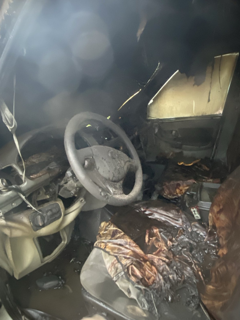 в Бобруйском районе горел автомобиль