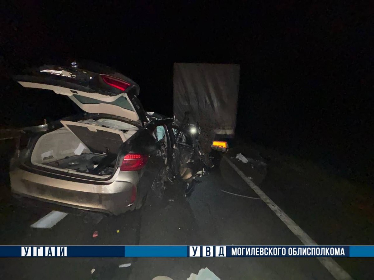 Возле Бобруйска на трассе М-5 молодой пассажир BMW погиб в столкновении с фурой