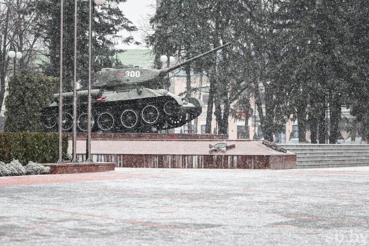Фотофакт. В Бобруйске выпал первый снег