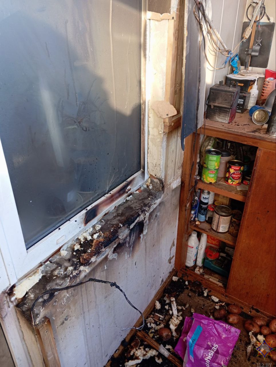 На улице Чонгарской в Бобруйске горел балкон девятиэтажного дома