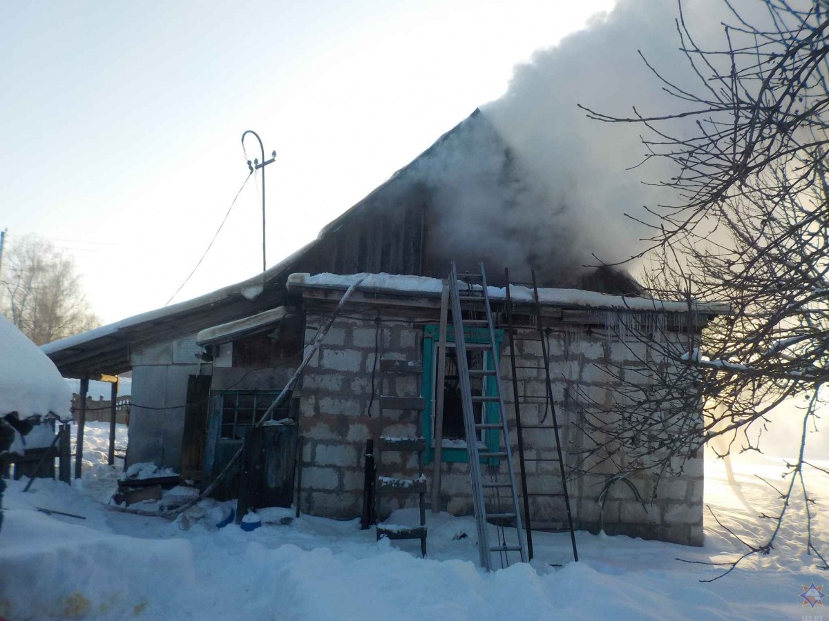 Пожар в Бобруйске на улице Рогачевской