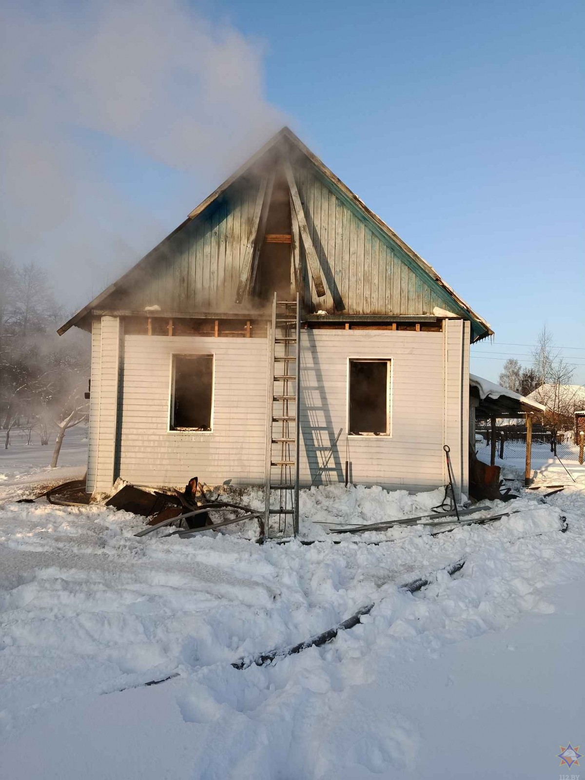 Пожар в Бобруйске на улице Рогачевской