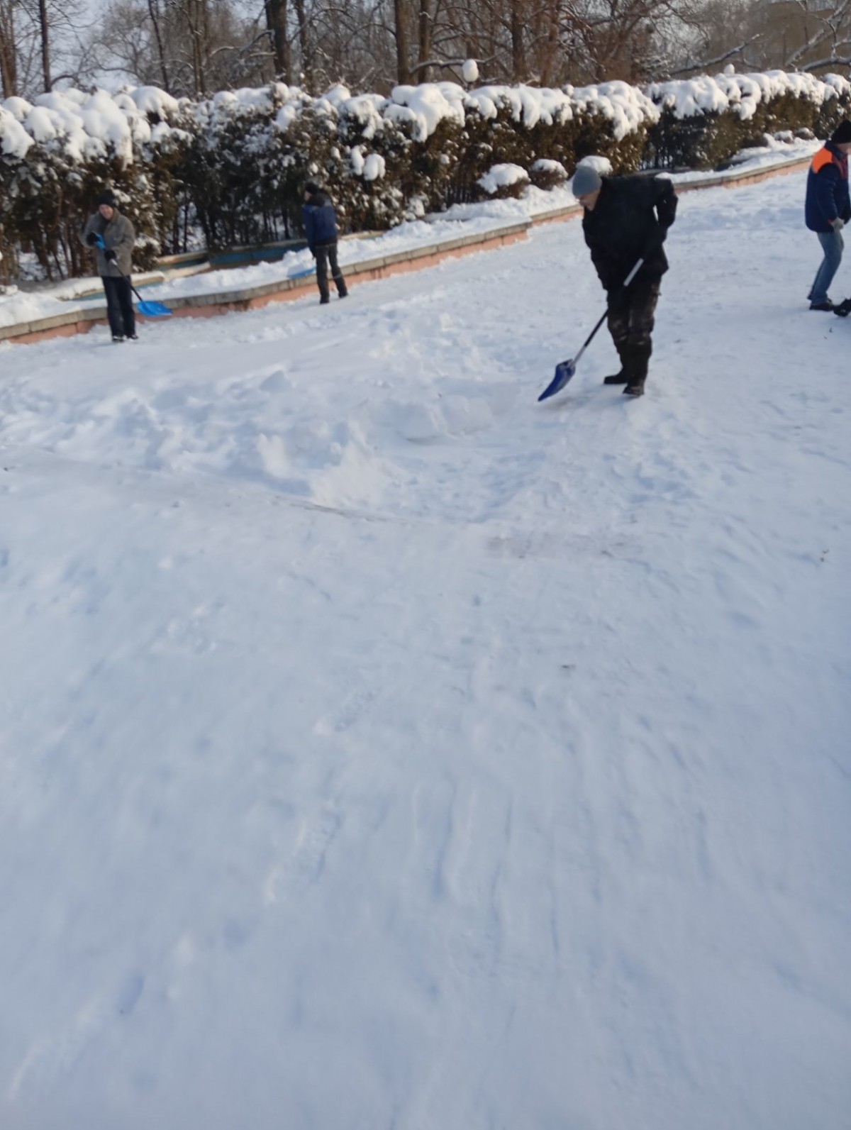 Когда &laquo;коммунальщикам&raquo; нужна помощь: работники предприятий Ленинского района вышли на уборку снега