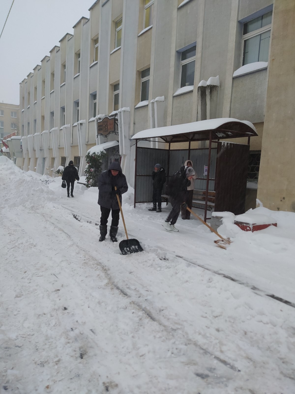 Когда &laquo;коммунальщикам&raquo; нужна помощь: работники предприятий Ленинского района вышли на уборку снега