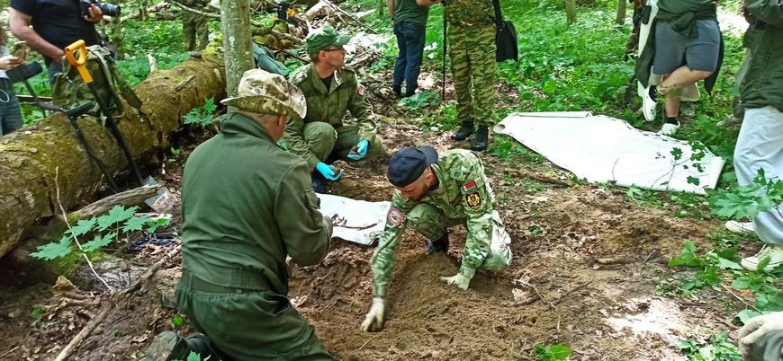 Бобруйские поисковики группы &laquo;Обелиск&raquo; нашли останки двух пилотов времён ВОВ у деревни Калинино
