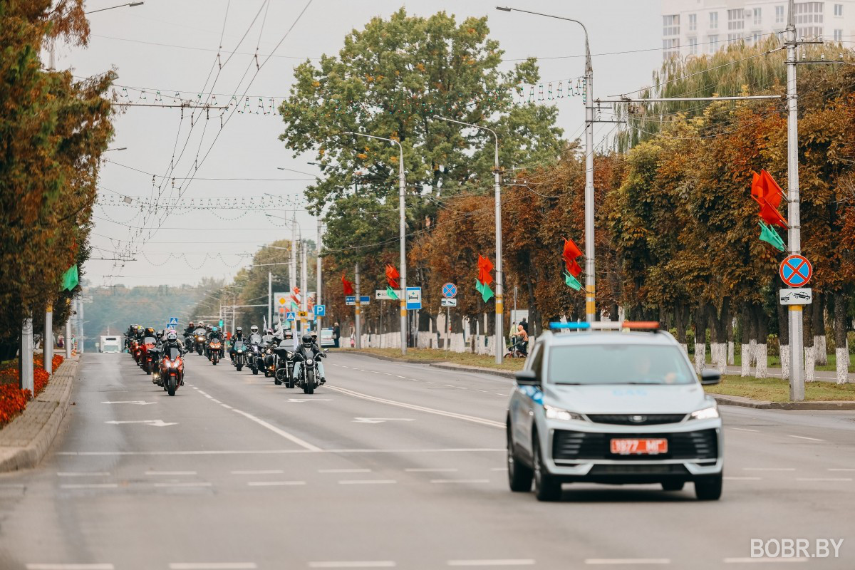 На велосипедах и с ветерком: как в Бобруйске прошёл мотовелопробег ко Дню народного единства