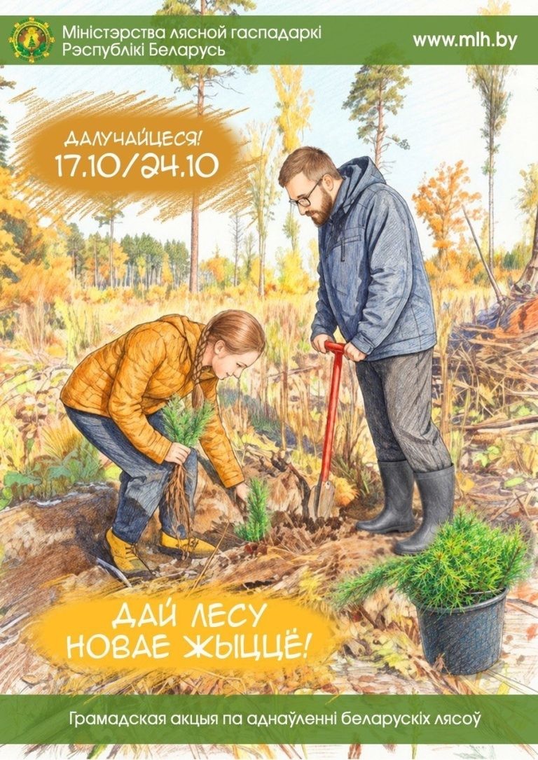 С 17 по 24 октября лесничества Бобруйского района примут участие в акции &laquo;Дай лесу новае жыццё!&raquo;